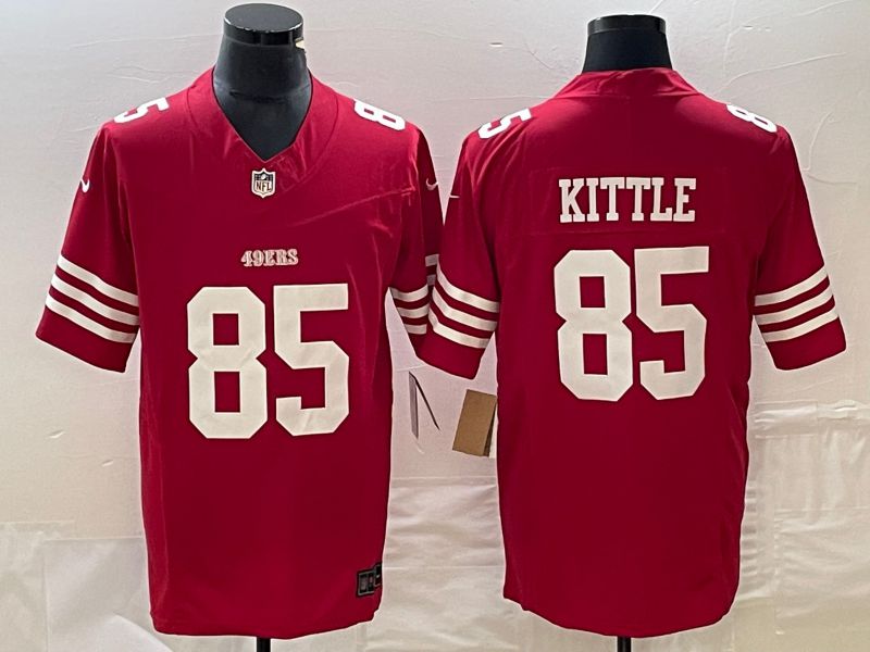 Men San Francisco 49ers 85 Kittle Nike Red Vapor Limited NFL Jersey style 1